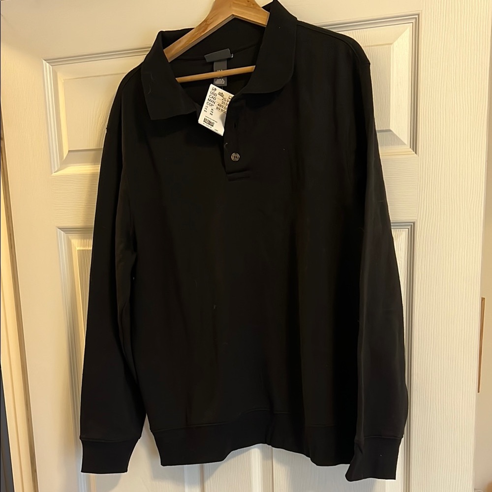 H&M Black Polo Shirt with Soft Knit Texture